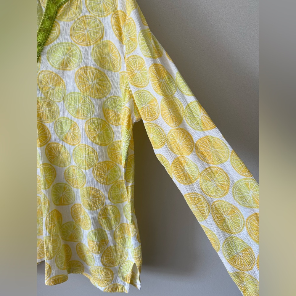 Sigrid Olsen Citrus Print Gauze Tunic In Size Med… - image 4